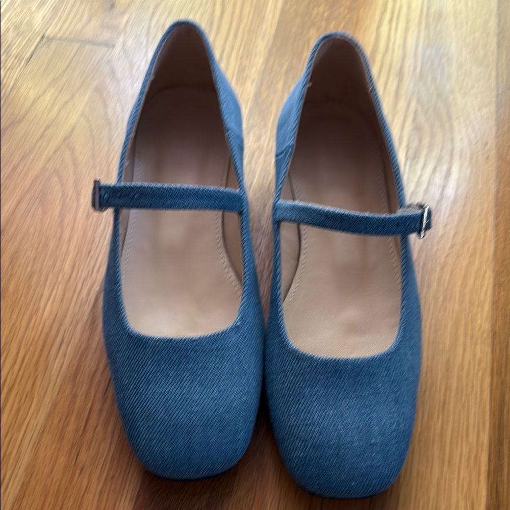SOLD OUT - Alohas Blue Denim Mary Jane Flats 41 new